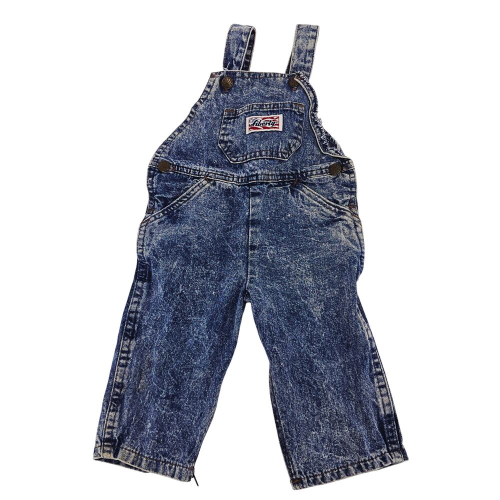 Vintage 90’s Kids Outdoor Chore Liberty Denim Jean Overalls Baby Boy 12 mo 3481